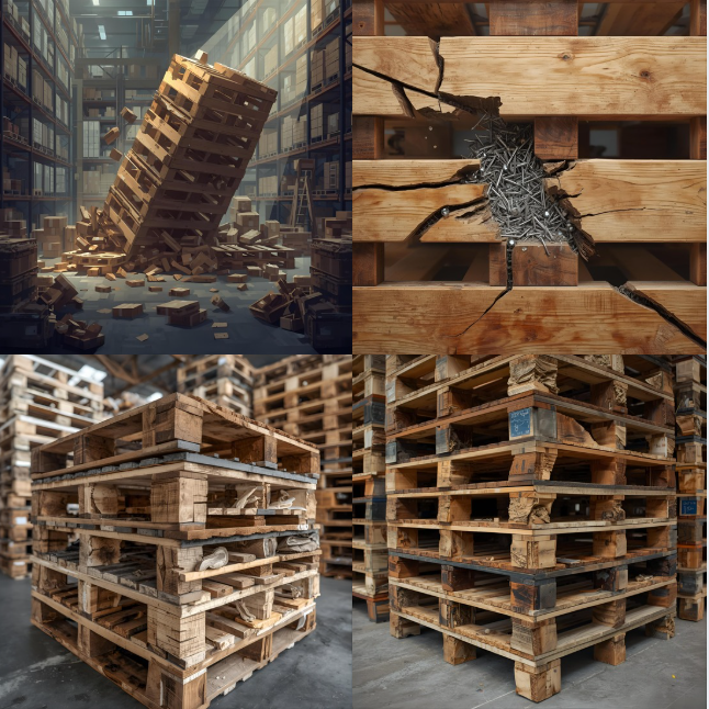 nguyên nhân pallet gỗ bị hư do kê hàng quá tải