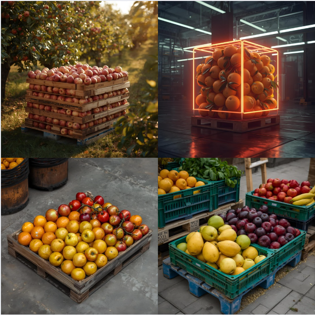 pallet kê hàng nông sản trái cây